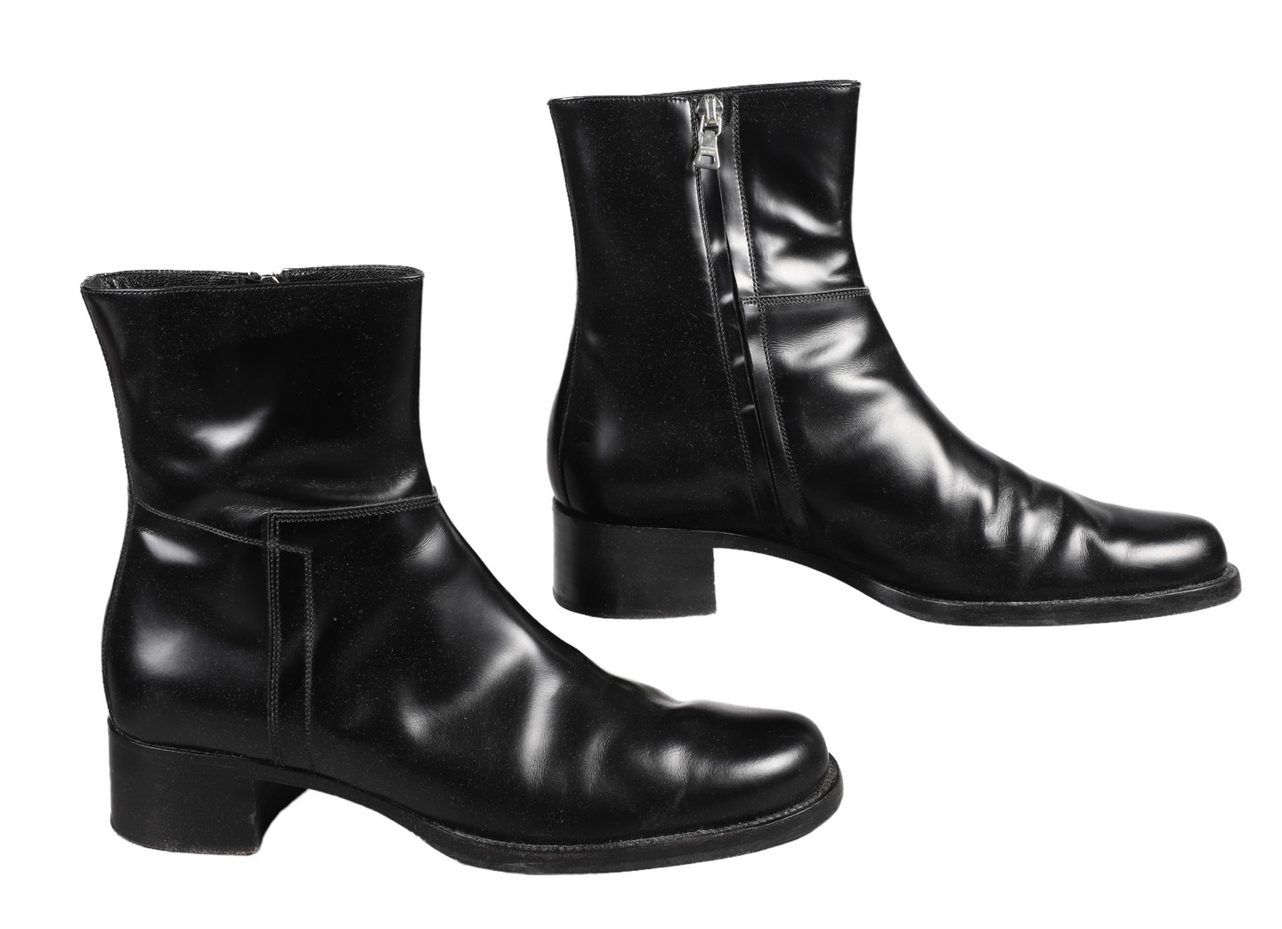 Ladies Prada black leather boots,