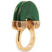 LADIES RETRO 14K MALACHITE RIN