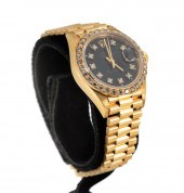 LADIES' ROLEX 18K YG LADY PRES