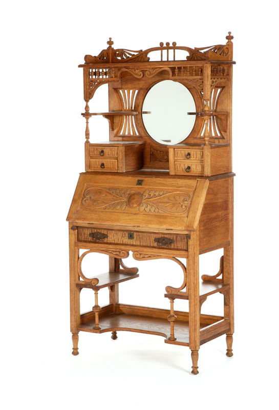 LADIES SECRETARY. Two piece oak