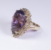 LADIES VINTAGE 14K GOLD AMETHY