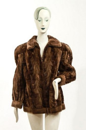 LADIES&#039; BROWN FUR JACKET