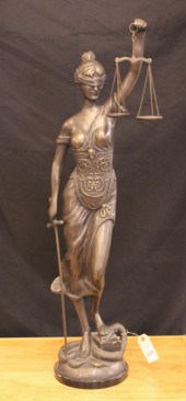 LADY JUSTICE BRONZE SCULPTUREL