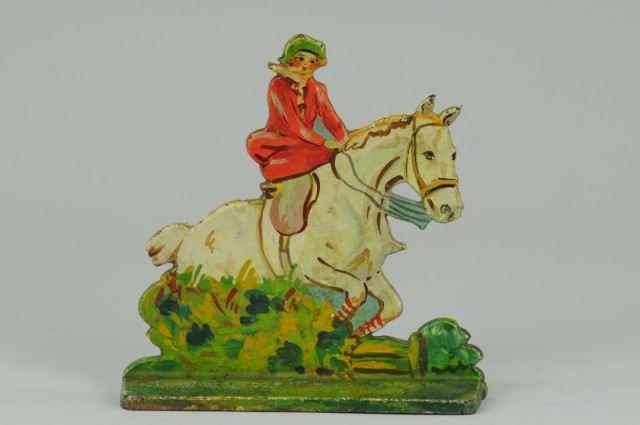 LADY RIDING HORSE DOORSTOP National