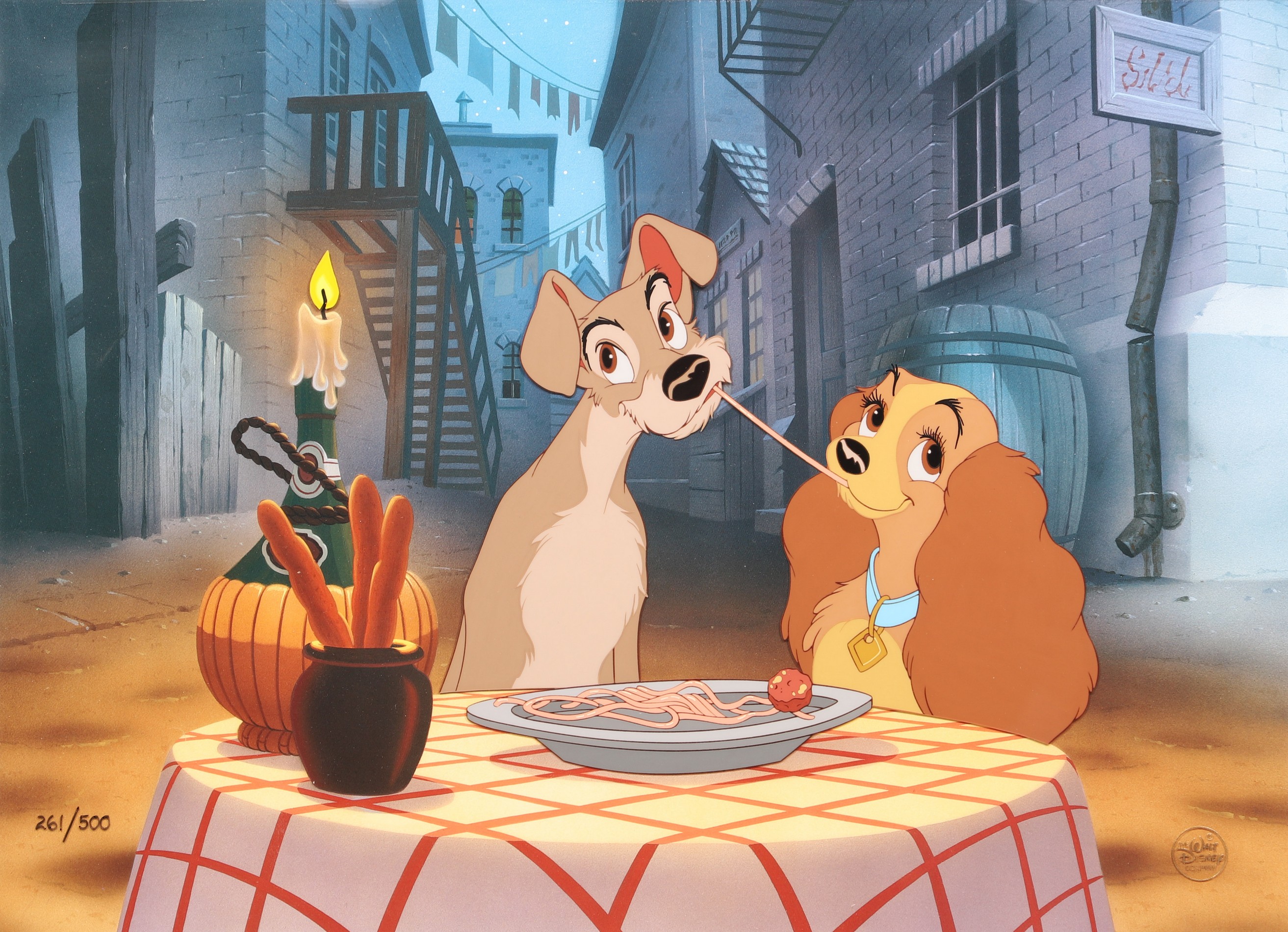 Lady & the Tramp hand painted cel