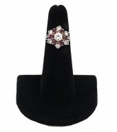 LADY'S 14K WG DIAMOND & RUBY C