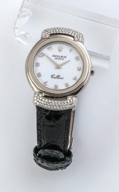 LADY'S 18-KARAT WHITE-GOLD AND