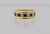 Lady's 18k Ruby and Diamond Ri