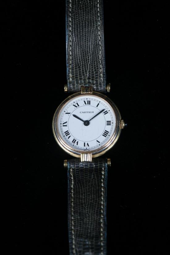 LADY'S 18K TRI-COLOR GOLD CARTIER