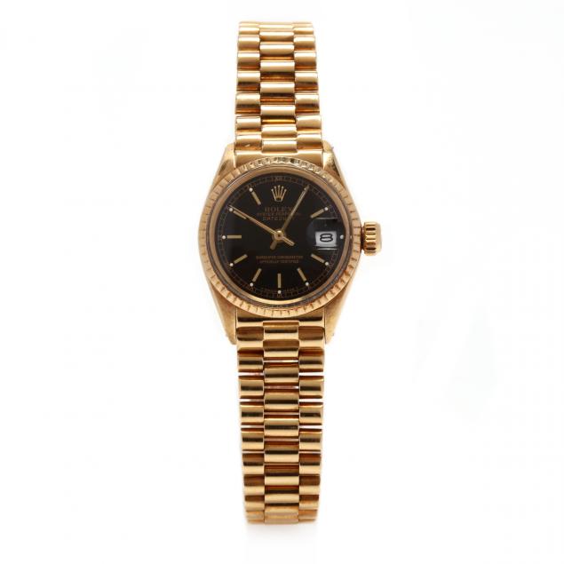 LADY'S 18KT GOLD OYSTER PERPETUAL