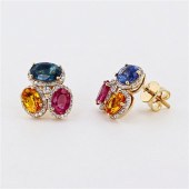 Lady's 4.06ctw multicolor sapp