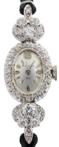 LADY'S BULOVA 14KT WHITE GOLD 1CTTW