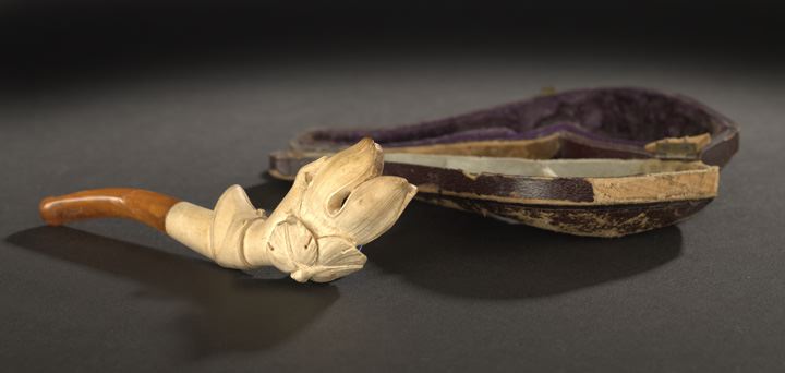 Lady's Cased Meerschaum Pipe,  19th