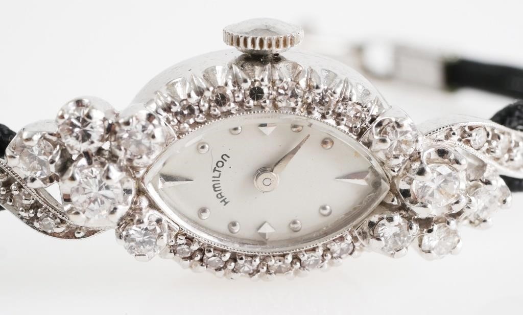 LADY'S DIAMOND & 14K HAMILTON