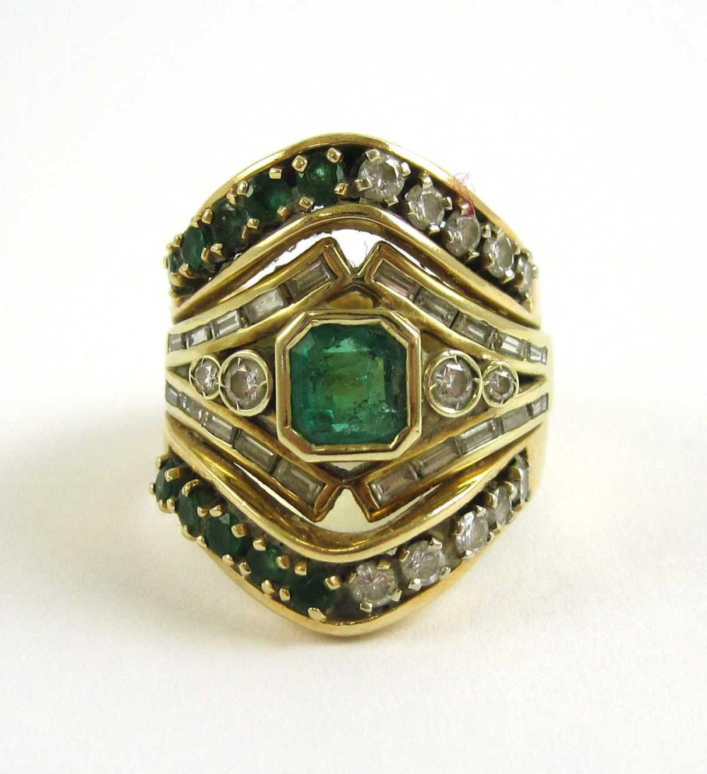LADY'S EMERALD, DIAMOND AND