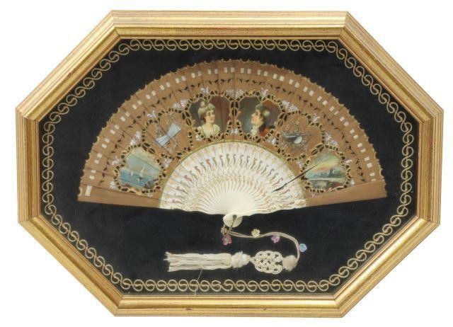 LADY'S FOLDING FAN IN GILTWOOD