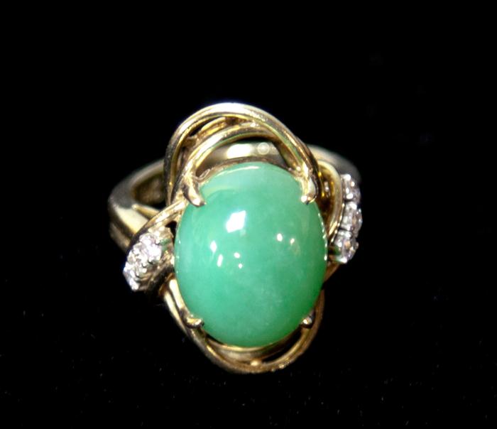 LADY'S JADEITE AND DIAMOND COCKTAIL
