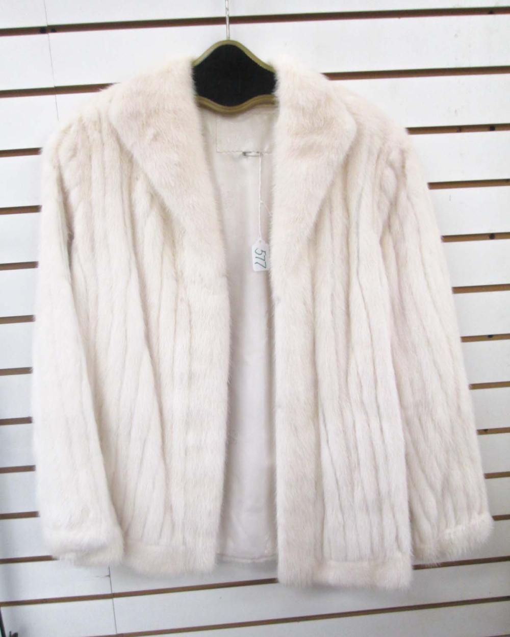 LADY'S MINK COAT, WHITE FUR WITH