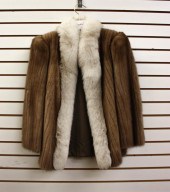 LADY'S MINK COAT WITH FOX TRIM
