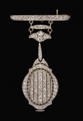 Lady's platinum and diamond la