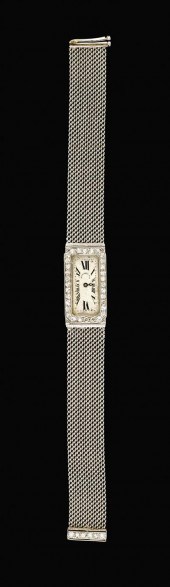 Lady's platinum wristwatch, J.