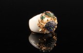 LADY'S RING - 18K enamel tanza