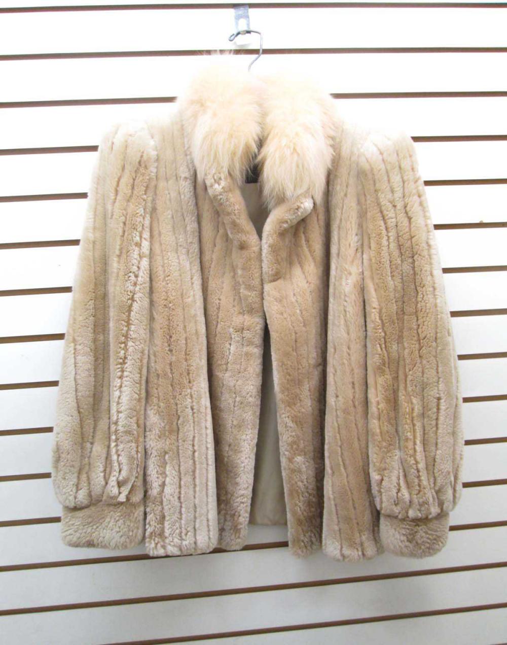LADY'S SHEARED FUR COAT WITH FOX