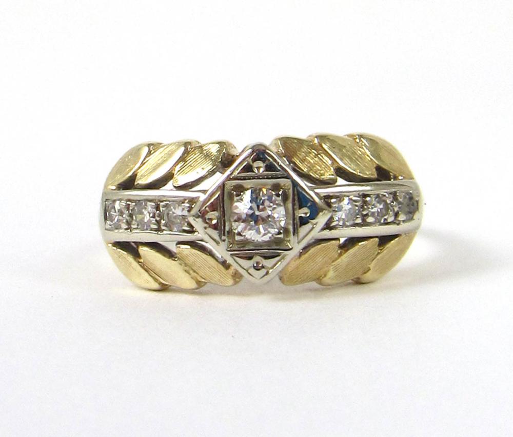 LADY'S VINTAGE DIAMOND AND FOURTEEN