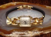 LADY'S VINTAGE DIAMOND AND GOL