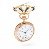 LADY'S VINTAGE GOLD AND ENAMEL