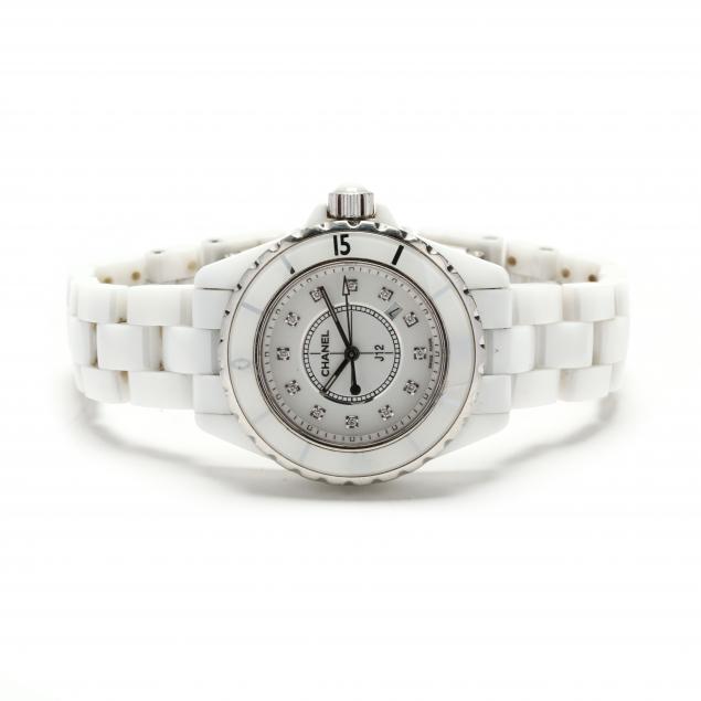 LADY'S WHITE CERAMIC AND STEEL 