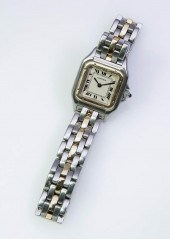 LADY'S YELLOW-GOLD AND STAINLE