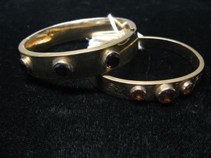 Lady's yellow gold bangle bracelets