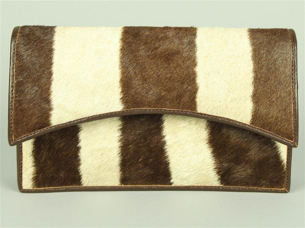 LADY'S ZEBRA SKIN CLUTCH stamped