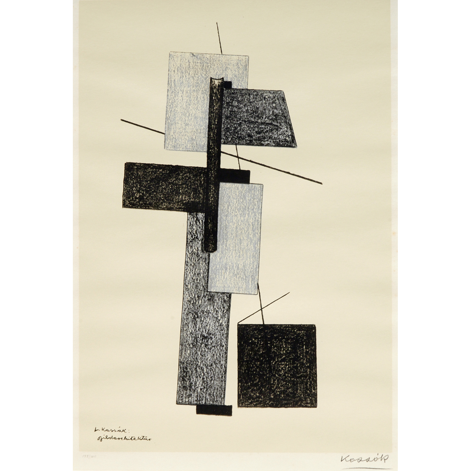 LAJOS KASSAK, SIGNED LITHOGRAPH,