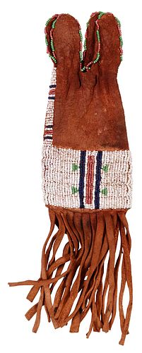 LAKOTA BEADED HIDE PAINT BAGlate