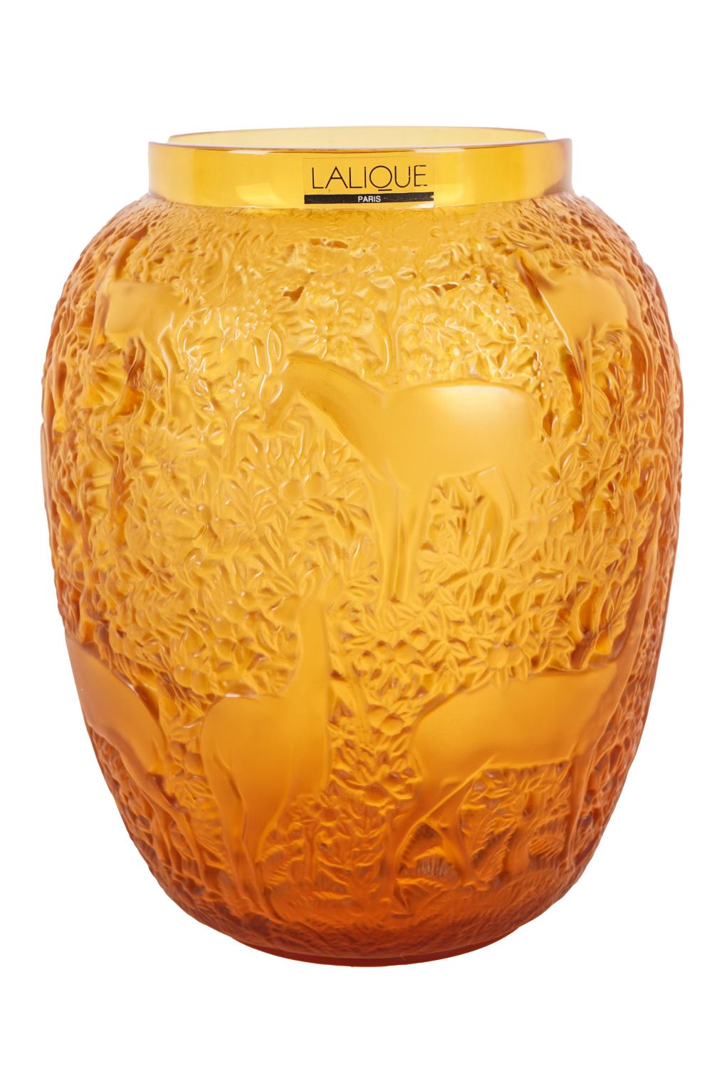 LALIQUE AMBER GLASS "BICHES"