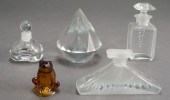 LALIQUE AMBER GLASS FROG, TIFF