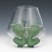 LALIQUE "ANTINEA" VASE 8" x 10