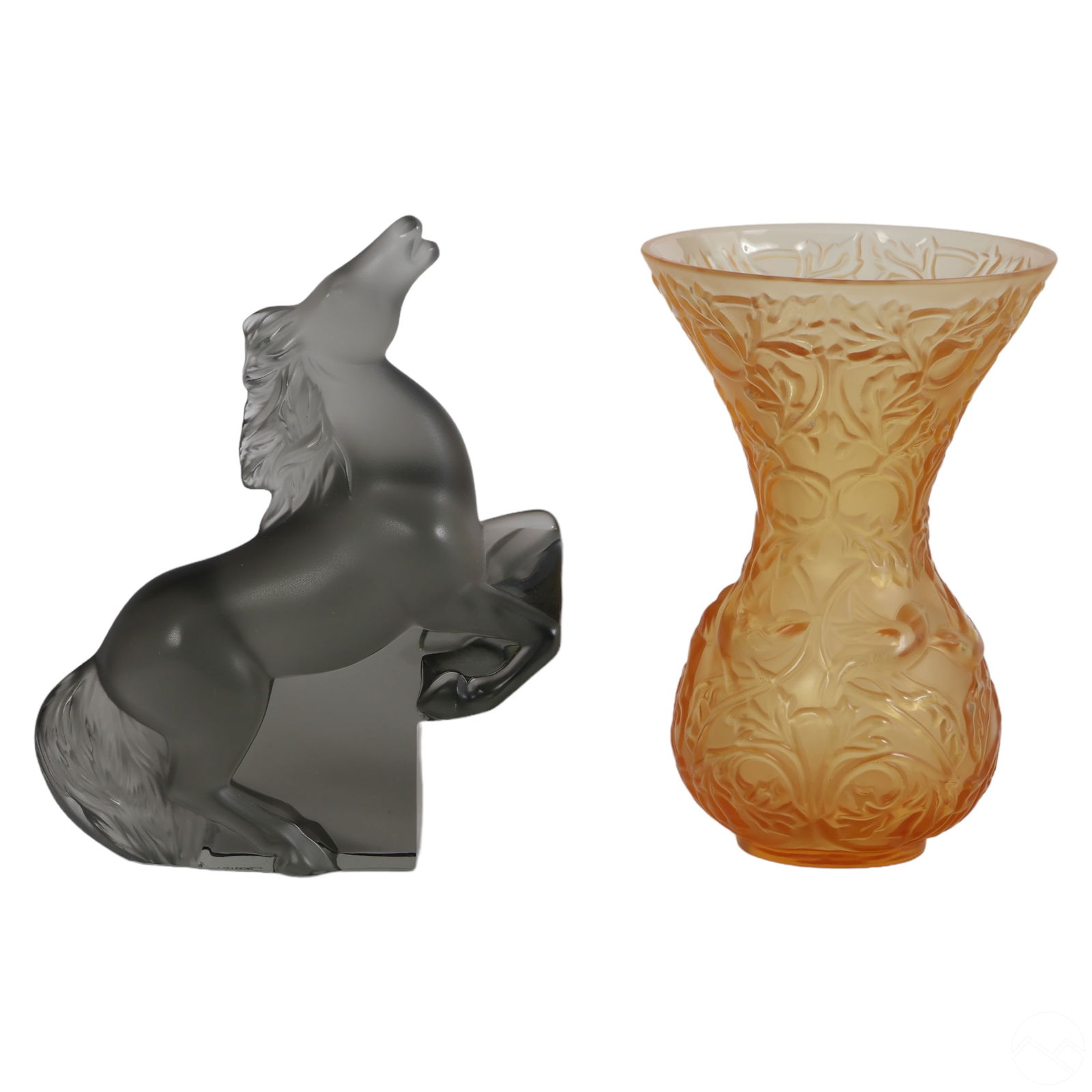LALIQUE ARABESQUE VASE AND KAZAK