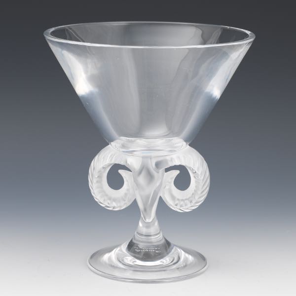 LALIQUE "ARIES" COMPOTE 8 ?" x 7 ?"