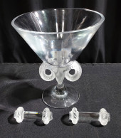 LALIQUE "ARIES" COMPOTE VASE &