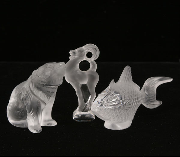 Lalique art glass animals: