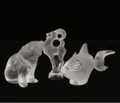 Lalique art glass animals: fro