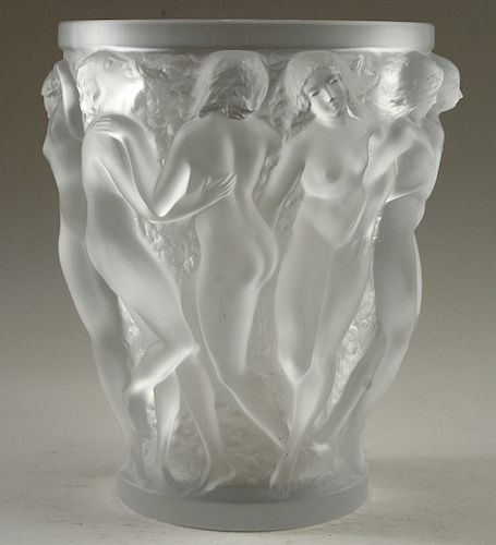 LALIQUE BACCHANTES CRYSTAL VASE