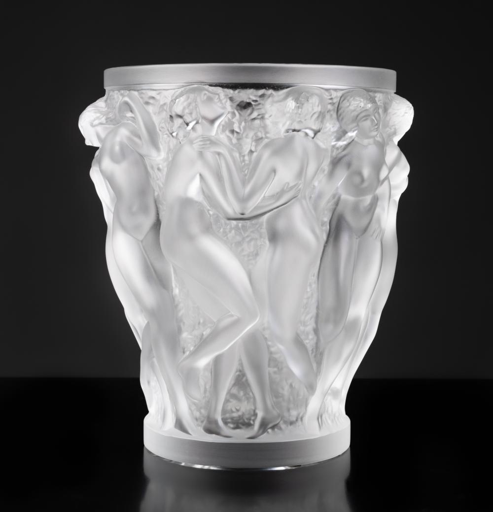 LALIQUE BACCHANTES VASE HEIGHT: 9