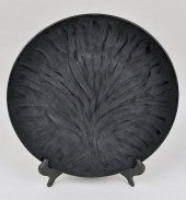 LALIQUE BLACK GLASS CHARGERwit