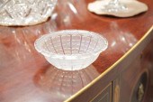 LALIQUE BOWL. Frosted glass bo