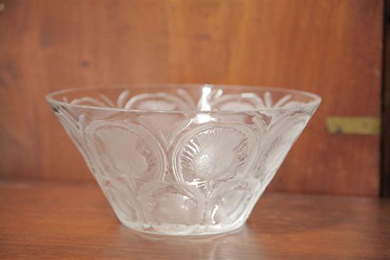 LALIQUE BOWL. Thistle pattern
