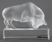 LALIQUE "BULL" CRYSTAL PAPERWE